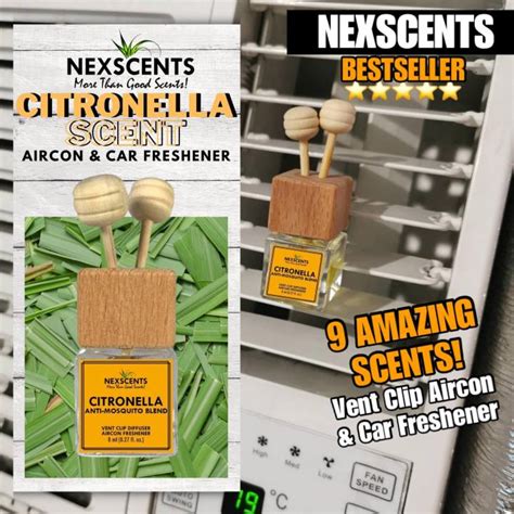 NEXSCENTS CITRONELLA Aircon Freshener Vent Clip Diffuser .